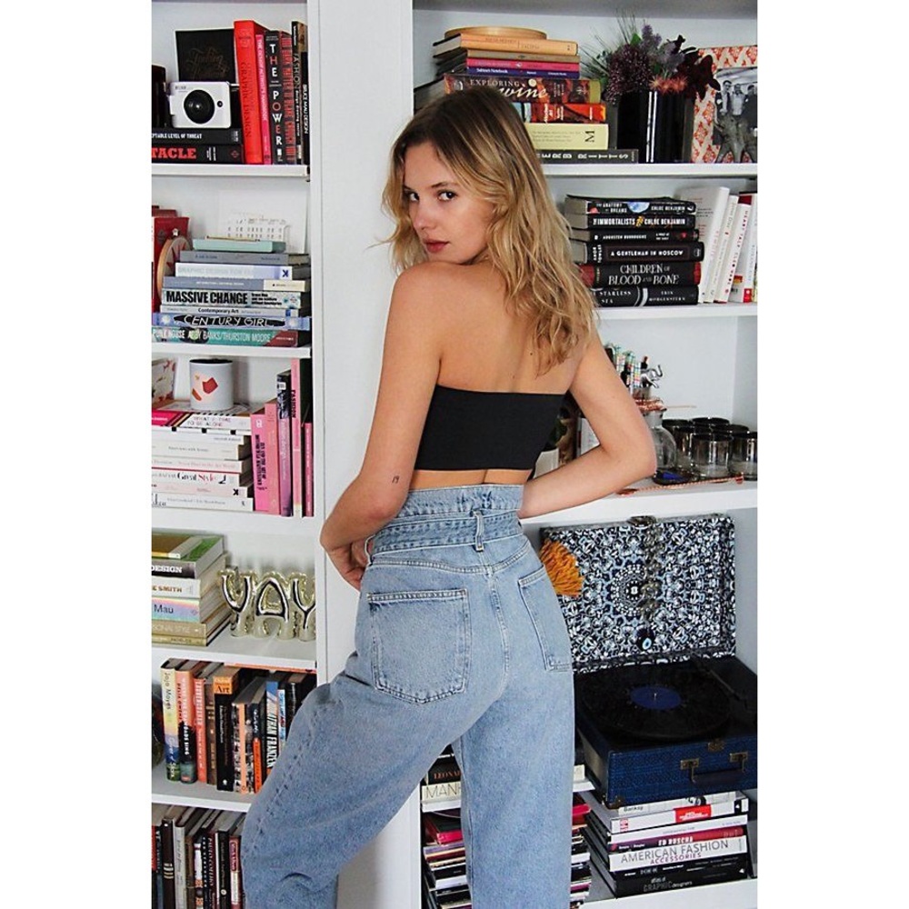 Agolde Light Blue High-Rise Paperbag Jeans - Picture 3 of 14